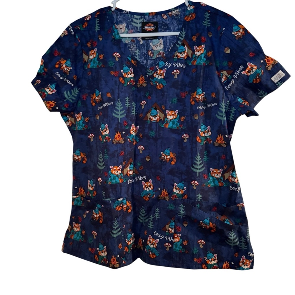 Dickies Cozy Vibes Fox Scrub Top Size L
